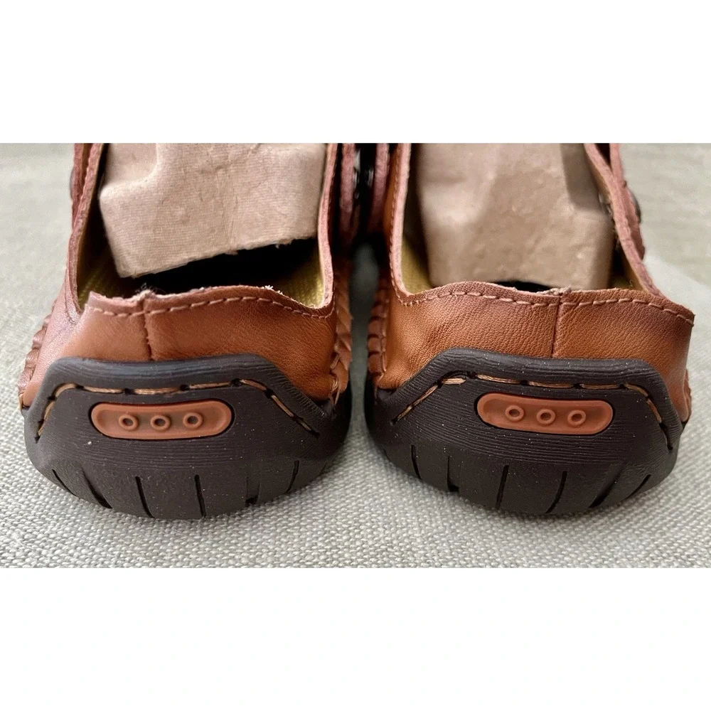 Mens Sz 47 US 13.5 - 14 Leather Sandals Rubber Soles Summer Casual Italy Menico